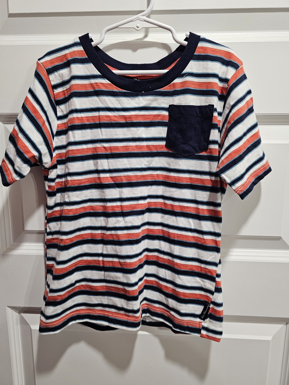 Ben Sherman Red, Navy & White Striped Pocket Tee